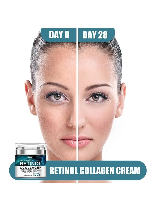 SUMAX Retinol & Collagen Moisturizer Face Cream, Pressed Retinol Cream, Lightens Fine Lines, Anti-wrinkle and Firms 50ml